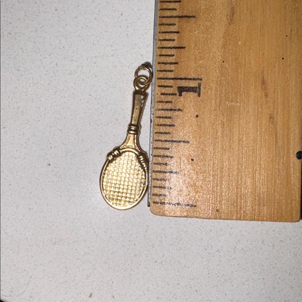 Gold Tennis Racket Charm - Picture 7 of 7